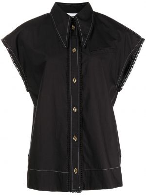 Αμάνικο πουκάμισο με κουμπιά Ganni μαύρο