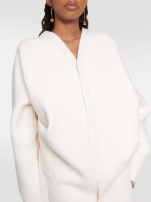 Drapovaný vlněný kabát Loewe bílý