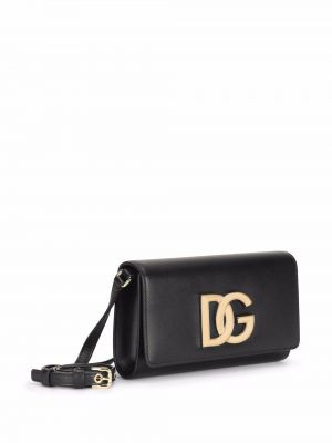 Kožená taška přes rameno Dolce & Gabbana černá