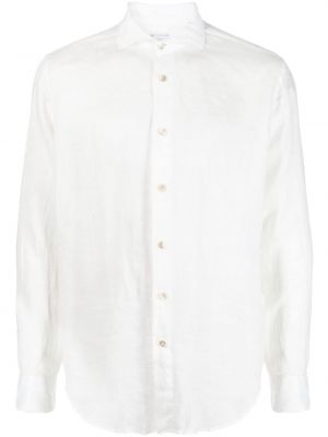 Lněná košile Eleventy bílá