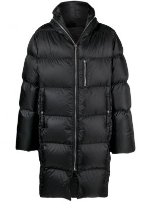 Hupullinen pitkä takki Moncler + Rick Owens musta