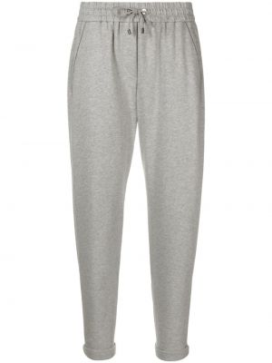 Pantaloni di cotone Brunello Cucinelli grigio