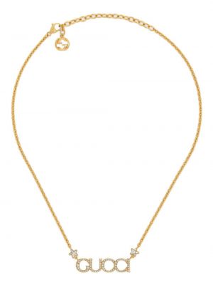 Krištáľový náhrdelník Gucci zlatá