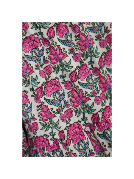 Vestido largo de algodón de flores con estampado Mc2 Saint Barth rosa