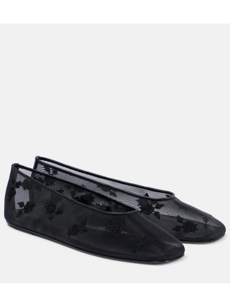 Hálós hímzett balerina cipők Magda Butrym fekete