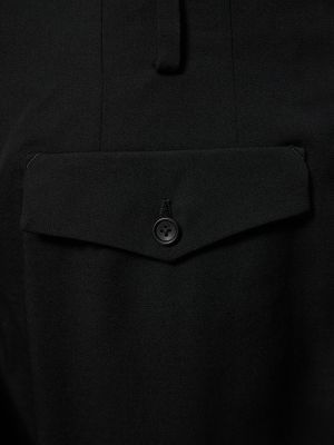 Vlnené nohavice Yohji Yamamoto čierna