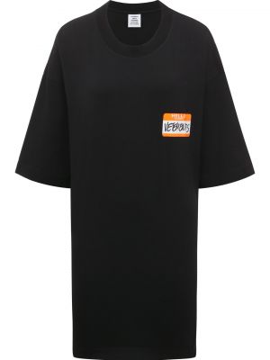 Хлопковая футболка Vetements черная