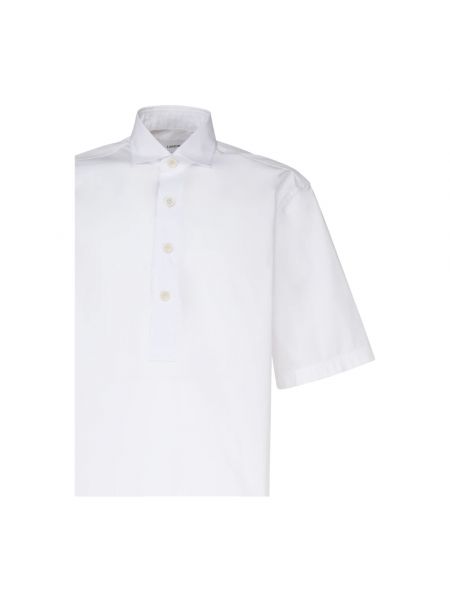 Koszula z krótkim rękawem bawełniana Lardini biała