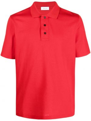Medvilninis polo marškinėliai Ferragamo raudona