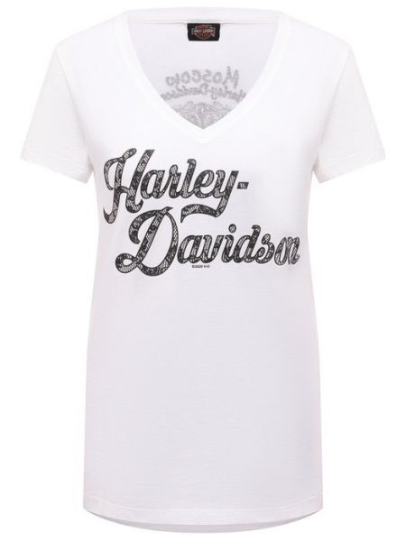 Хлопковая футболка Harley Davidson белая