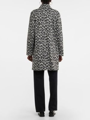 Palton de lână cu imagine cu model leopard A.p.c. gri