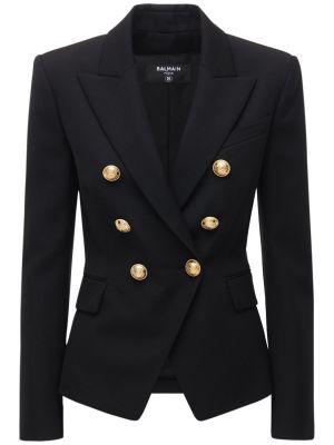 Dobbeltspent blazer Balmain svart