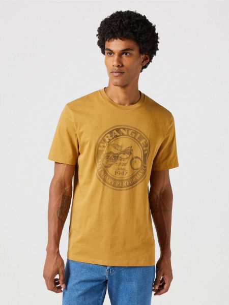 Хлопковая футболка Wrangler коричневая