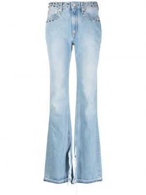 Jeans con borchie Alessandra Rich blu