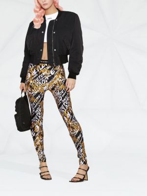 Legginsy z nadrukiem Versace Jeans Couture czarne