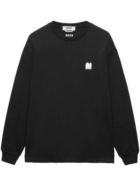 Langærmet t-shirt med applikation Msgm sort