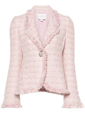 Μπουφάν tweed Giambattista Valli ροζ