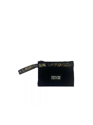 Bolso clutch de nailon con estampado Versace Jeans Couture negro