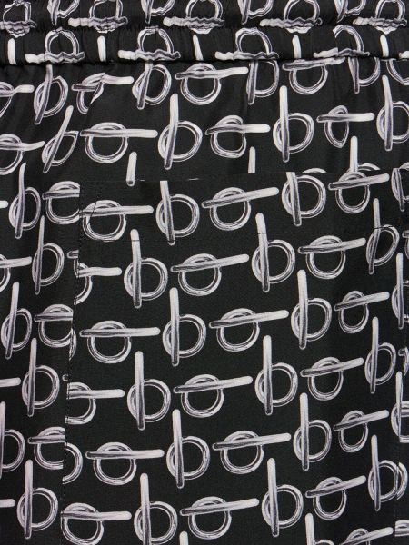 Selyem rövidnadrág nyomtatás Burberry ezüstszínű