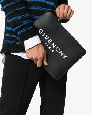 Bolso clutch de cuero Givenchy negro