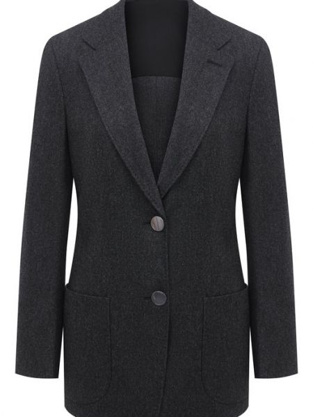 Кашемировый шерстяной пиджак Giorgio Armani серый