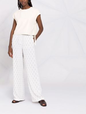 Pantalones con lunares con estampado Mm6 Maison Margiela blanco