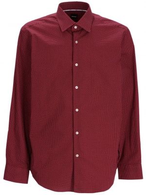 Πουά πουκάμισο με κουμπιά με σχέδιο Boss κόκκινο