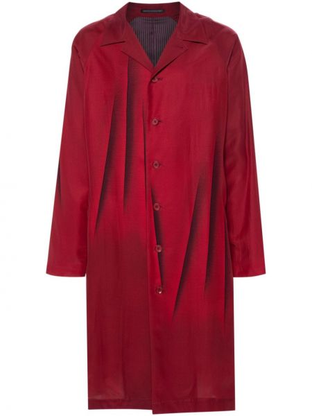 Копринено палто с принт с абстрактен десен Yohji Yamamoto