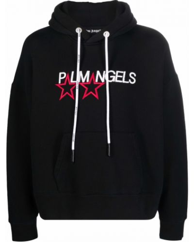 Stern hoodie mit stickerei Palm Angels schwarz