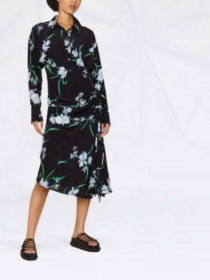 Květinové hedvábné šaty s potiskem Nº21