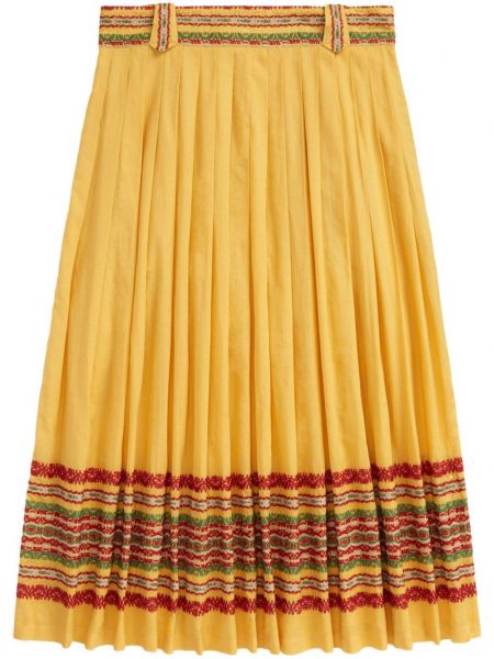 Βαμβακερή φούστα Ralph Lauren Rrl κίτρινο
