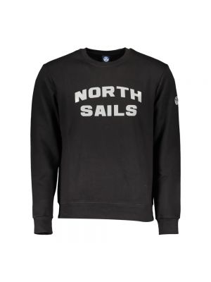 Sweter bawełniany z nadrukiem North Sails czarny