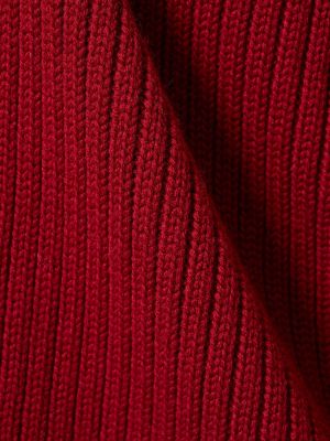Sweter wełniany z dekoltem w serek Emilia Wickstead czerwony