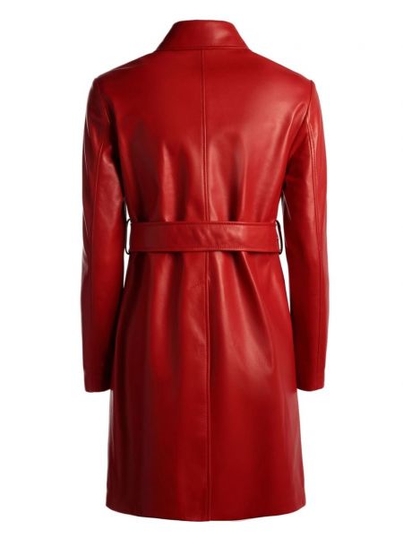 Manteau en cuir Bally rouge