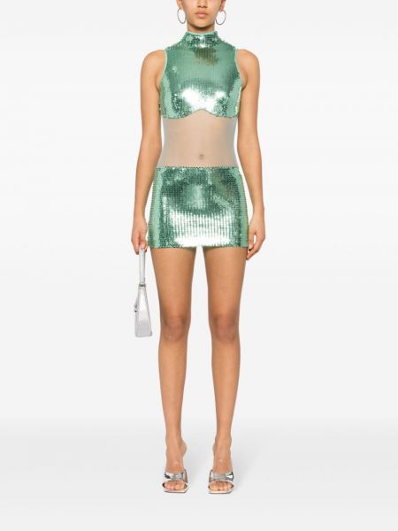 Sukienka mini z cekinami David Koma zielona
