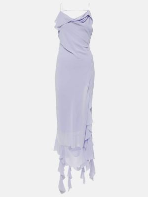 Asimetrična midi haljina s volanima Acne Studios ljubičasta