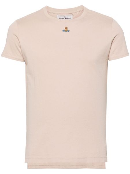T-shirt brodé en coton Vivienne Westwood beige
