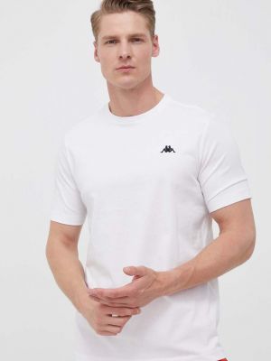 Памучна тениска с дълъг ръкав Kappa бяло