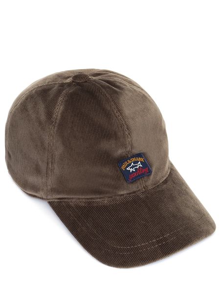 Вельветовая кепка Paul & Shark коричневая