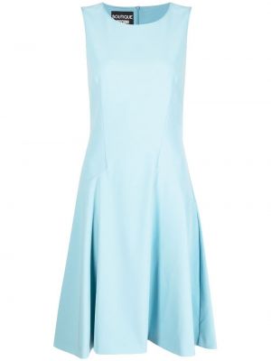 Rozšířené šaty bez rukávů na zip Boutique Moschino - modrá