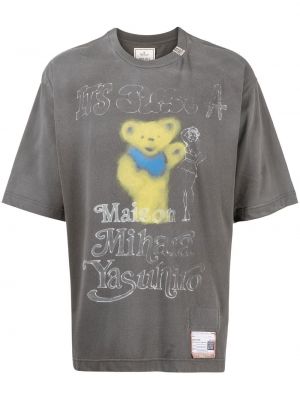 Distressed t-shirt mit print Maison Mihara Yasuhiro