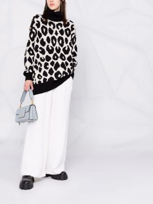Pullover mit print mit leopardenmuster Maison Bohemique