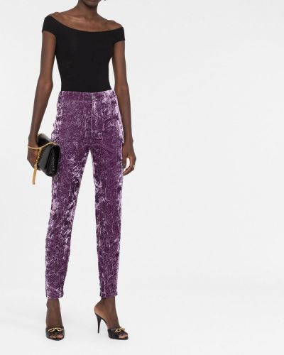 Pantalon en velours slim Saint Laurent violet