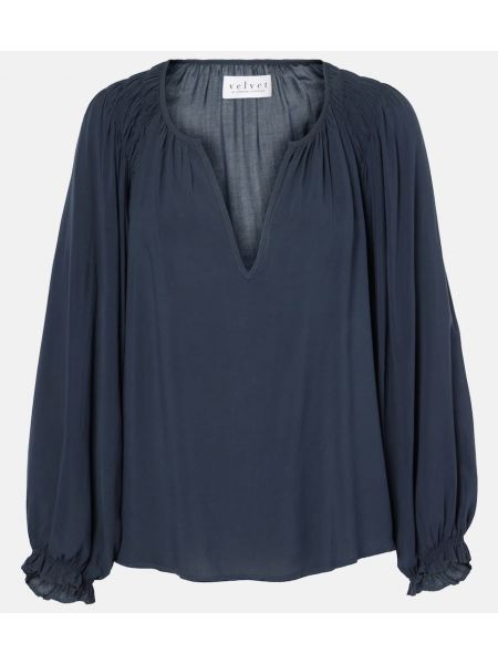 Sammet blus Velvet blå