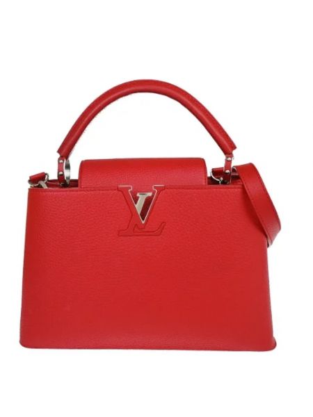 Torba na ramię skórzana retro Louis Vuitton Vintage czerwona