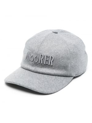 Vilnonis siuvinėtas kepurė su snapeliu Moorer pilka