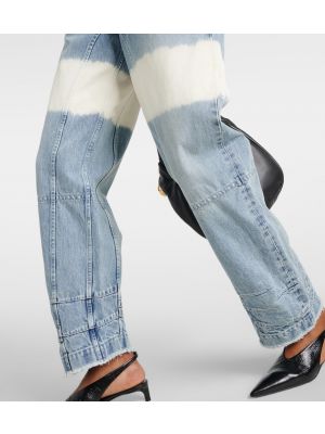 Straight leg jeans distressed baggy Jil Sander blu