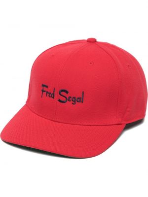 Siuvinėtas kepurė su snapeliu Fred Segal raudona
