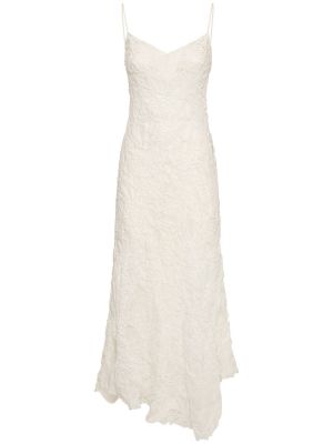 Haftowana sukienka długa Ermanno Scervino biała