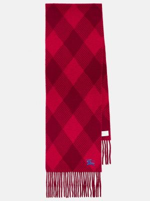 Шерстяной шарф с узором аргайл Burberry красный